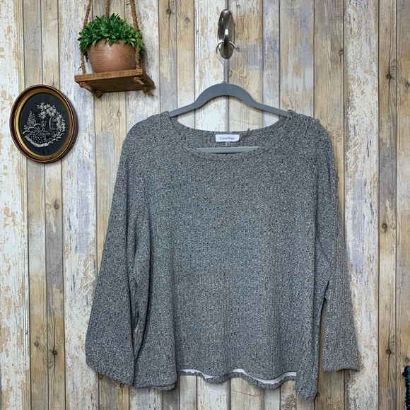 Calvin Klein Tops - Calvin Klein Plus Heathered Ribbed Thermal Top